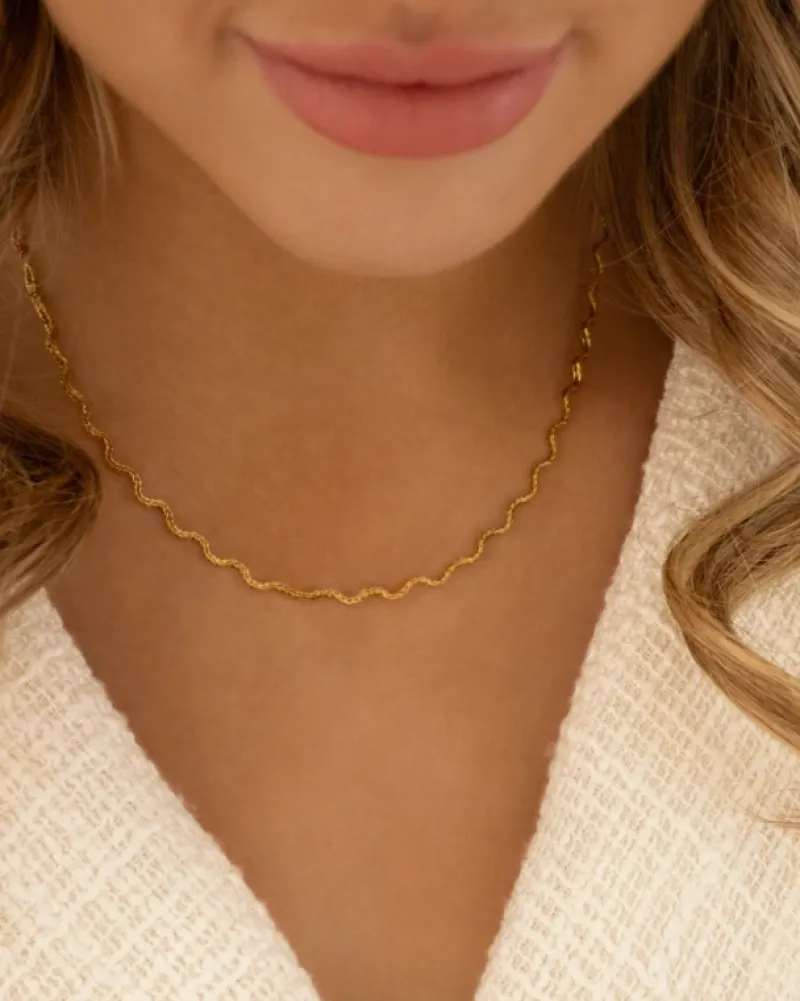 Finaste Ketting wave kleur goud Discount