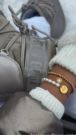 Finaste Kralen Armband Bolletjes Goudkleurig Outlet