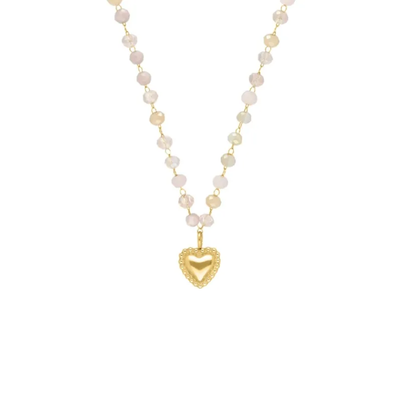 Finaste Kralen ketting vintage hartje goudkleurig Clearance