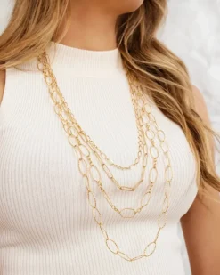 Finaste Lange chain ketting goudkleurig Sale