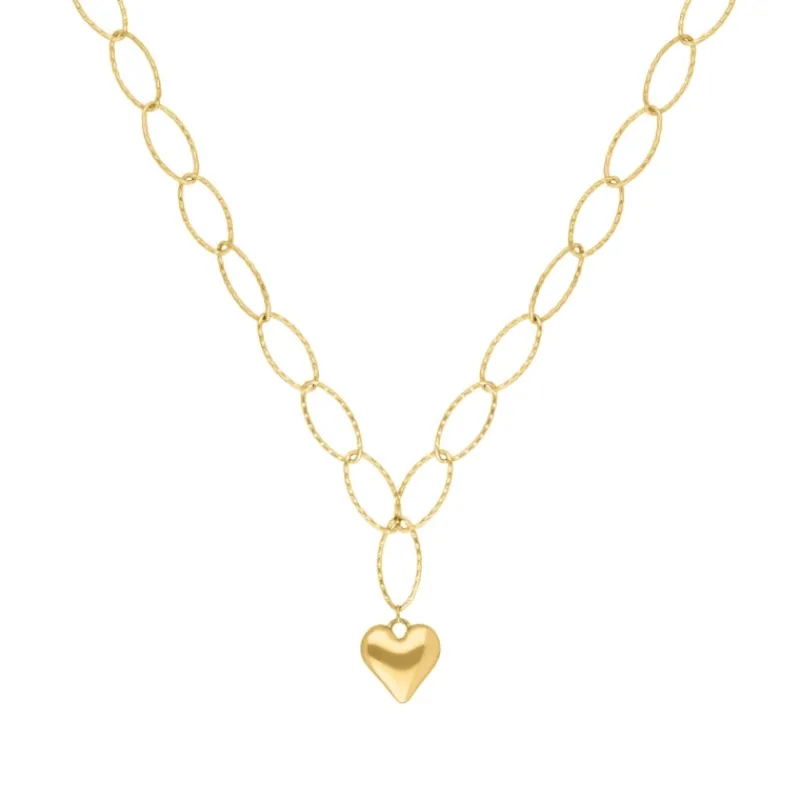 Finaste Lange ketting hartjes bedel goudkleurig Sale