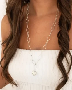 Finaste Lange ketting hartjes bedel Sale