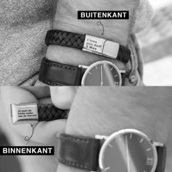 Finaste Leren mannen armband met naam zwart Outlet