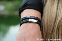 Finaste Leren mannen armband met naam Sale
