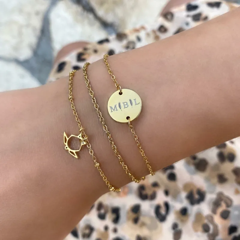 Finaste Letter armband 3 initialen Goud Kleurig Clearance