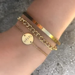 Finaste Letter armband 3 initialen Goud Kleurig Clearance