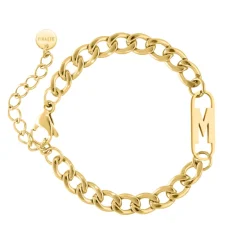 Finaste Letter Armband Charm Goudkleurig New
