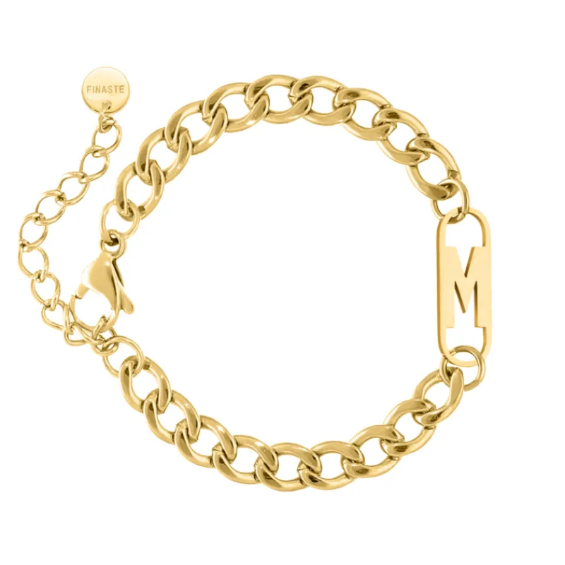 Finaste Letter Armband Charm Goudkleurig New