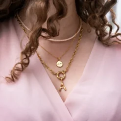 Finaste Letter ketting 3 initialen goud kleurig Hot