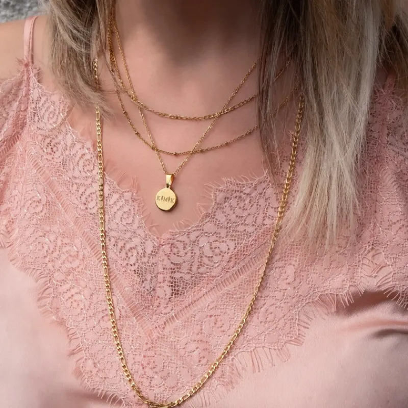 Finaste Letter ketting 3 initialen goud kleurig Hot