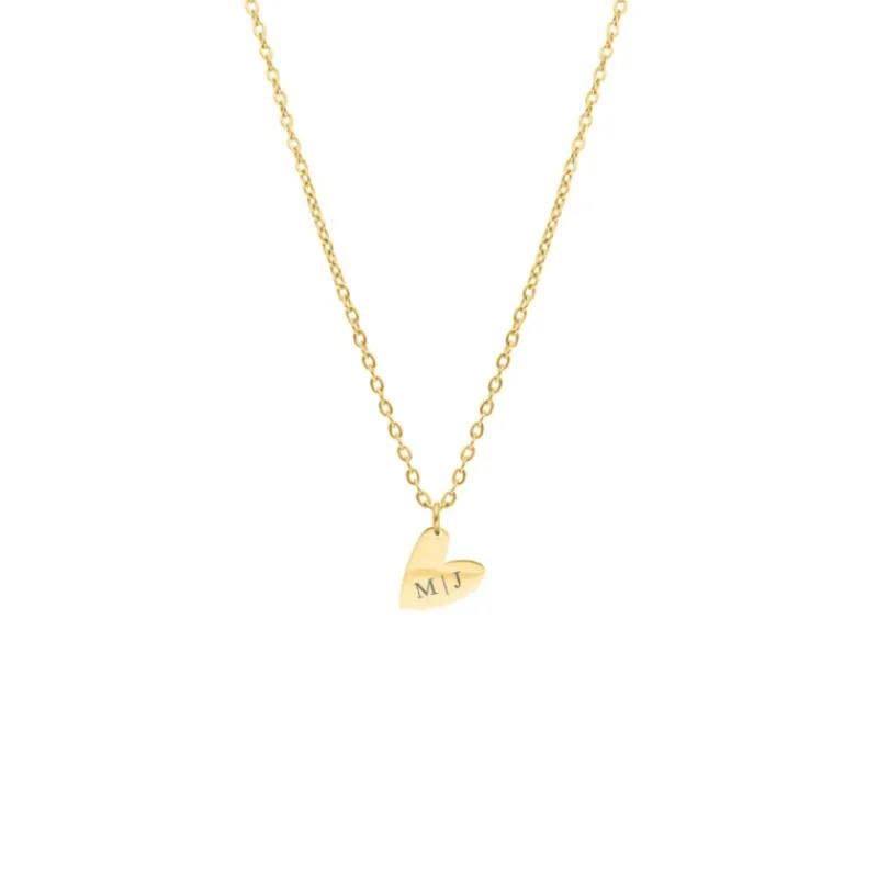 Finaste Letter ketting hartje goudkleurig Online