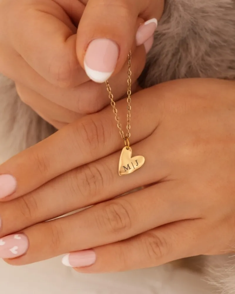 Finaste Letter ketting hartje goudkleurig Online