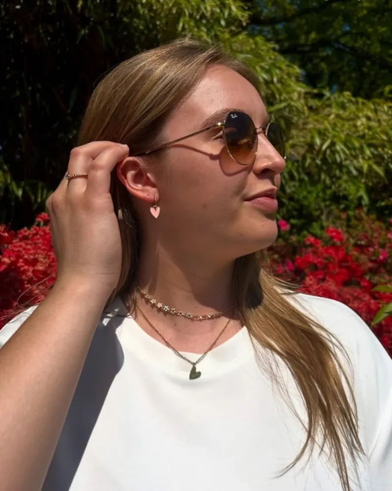 Finaste Letter ketting hartje goudkleurig Online