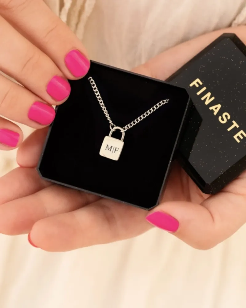 Finaste Lock ketting met jouw gravering Hot