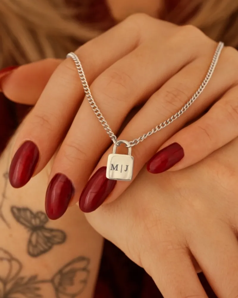Finaste Lock ketting met jouw gravering Hot