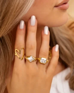 Finaste Love heart ring goldplated Clearance