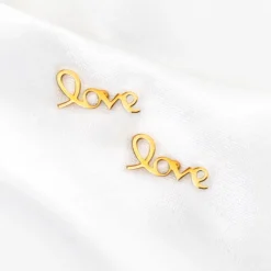Finaste Love oorbellen goud kleurig Outlet
