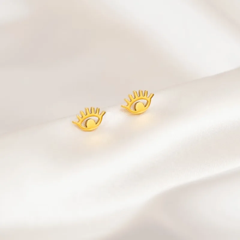 Finaste Lucky eye stud oorbellen goudkleurig Outlet