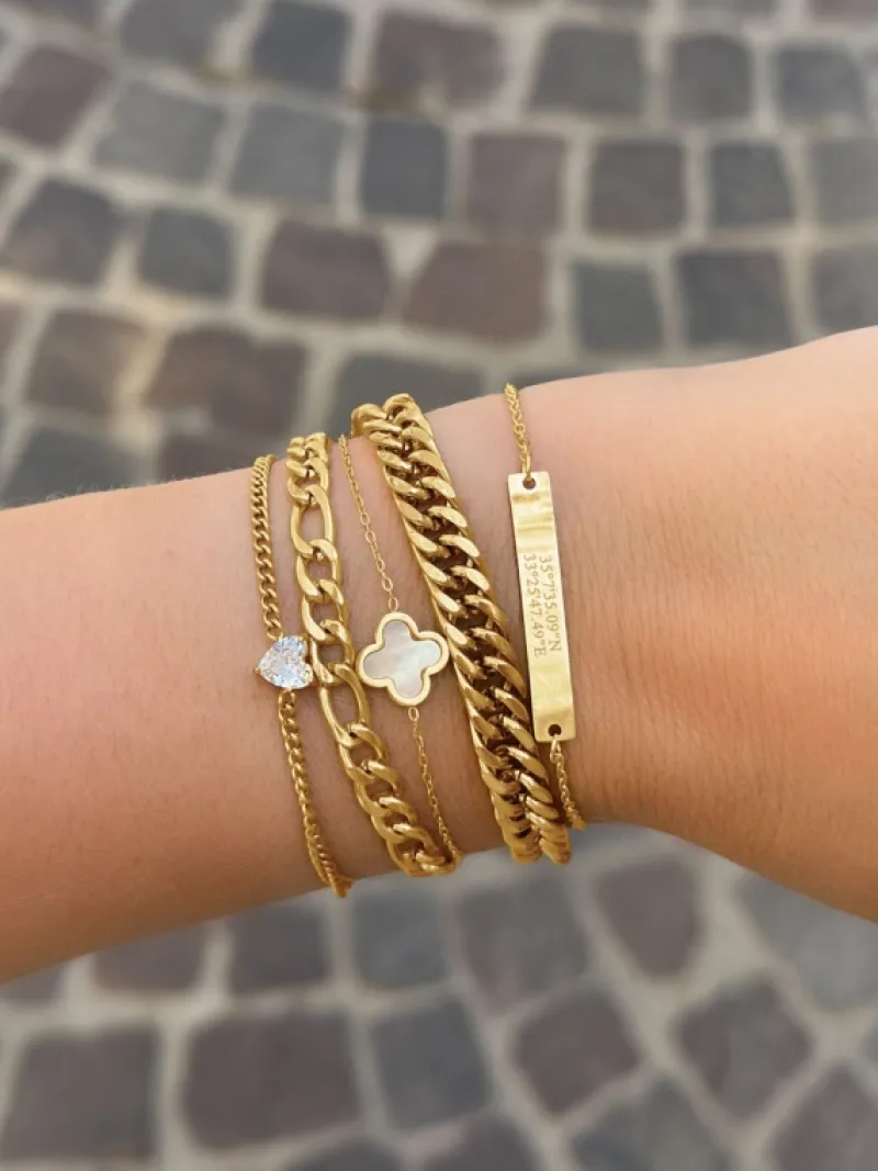 Finaste Luxury Clover armband kleur goud Hot