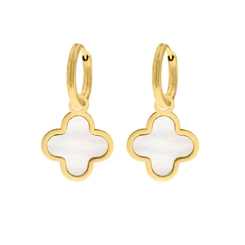 Finaste Luxury Clover oorbellen kleur goud Online
