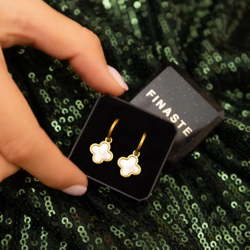 Finaste Luxury Clover oorbellen kleur goud Online