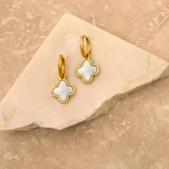Finaste Luxury Clover oorbellen kleur goud Online