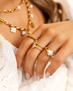 Finaste Luxury clover ring kleur goud Sale