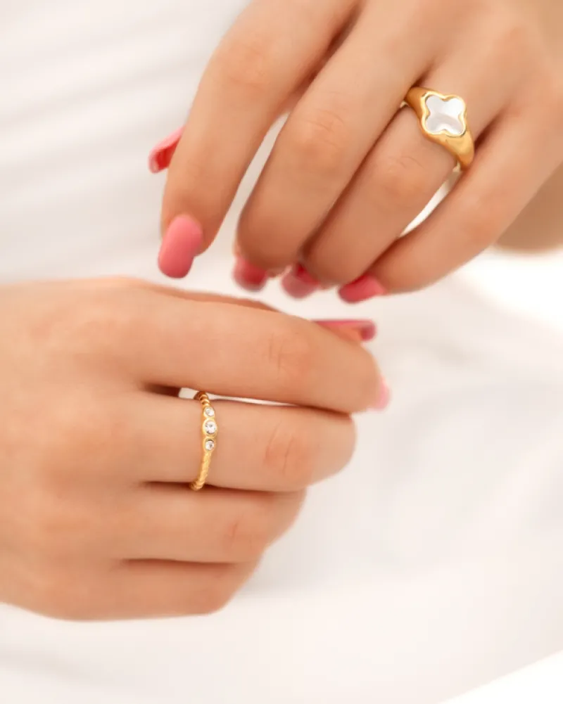 Finaste Luxury clover ring kleur goud Sale