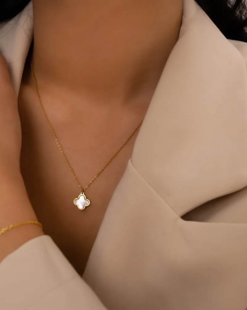Finaste Luxury clover sieradenset goudkleurig Online