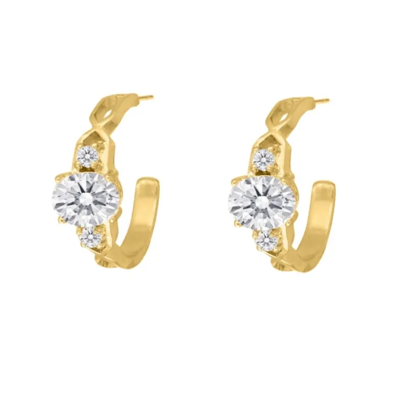 Finaste Luxury stones oorbellen goudkleurig Fashion
