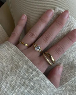 Finaste Luxury stones ring goudkleurig Outlet