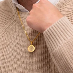 Finaste Mannen ketting met vingerafdruk goud kleurig Online