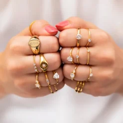 Finaste Millionaire ring goudkleurig Clearance