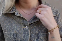 Finaste Mini initial ketting met hartje goudkleurig Online