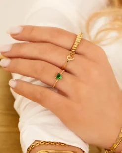 Finaste Mini open heart ring goldplated Outlet