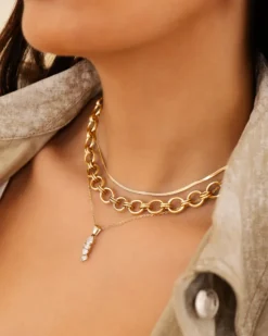 Finaste Mini snake ketting goudkleurig Outlet