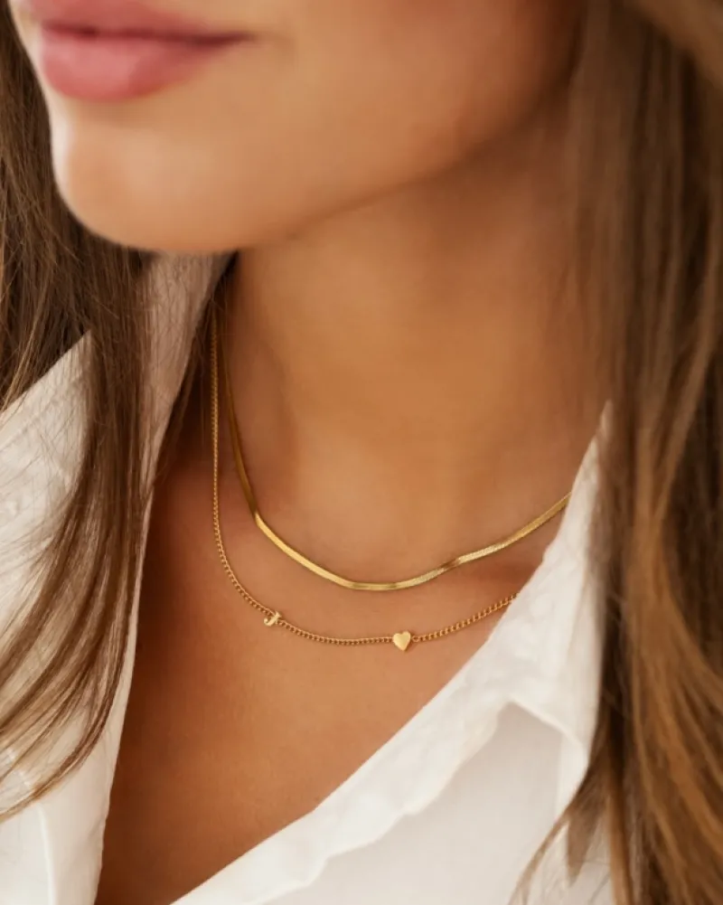 Finaste Mini snake ketting goudkleurig Outlet