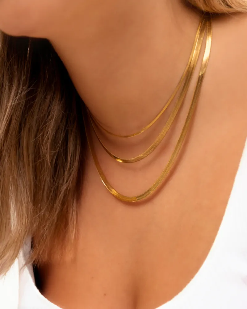Finaste Mini snake ketting goudkleurig Outlet