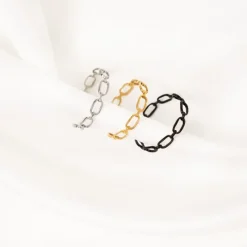 Finaste Minimalistische chain ring zwart Hot
