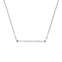 Finaste Minimalistische graveerbare bar ketting Online