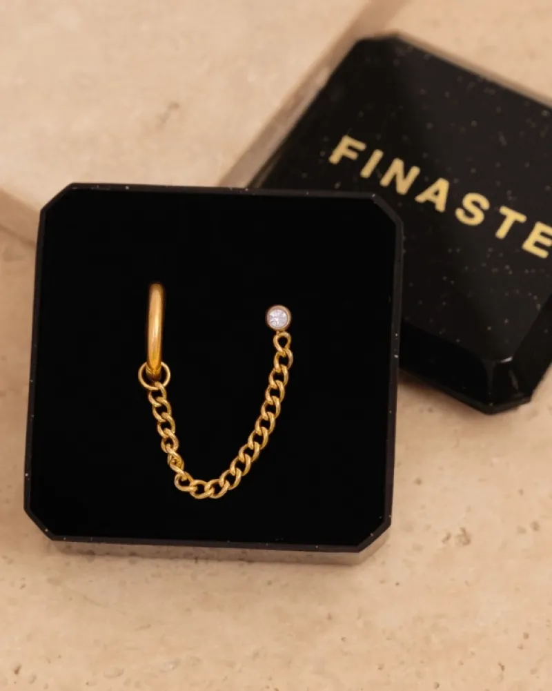 Finaste Minimalistische ketting oorbel goudkleurig Hot