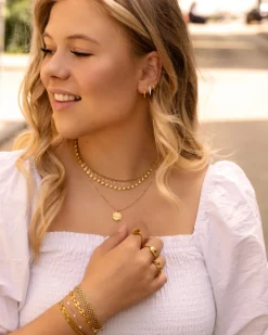 Finaste Minimalistische oorringetjes 15 mm goudkleurig Fashion