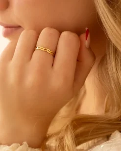 Finaste Minimalistische ring verstelbaar goudkleurig Outlet