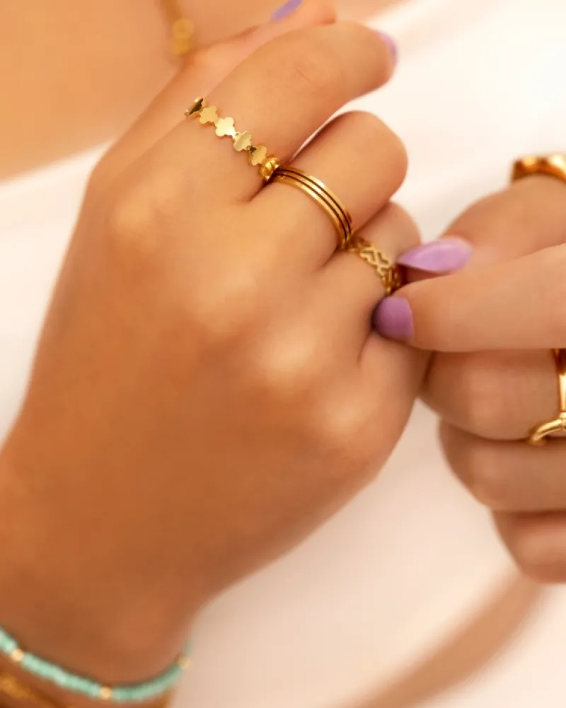 Finaste Multi clover ring goudkleurig Online