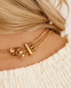 Finaste Multi ketting sluiter triple goudkleurig Online