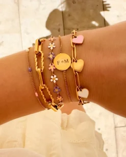 Finaste Multicolor armband goudkleurig Fashion