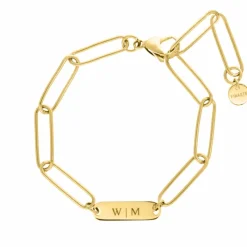 Finaste Naam armband chunky chain goudkleurig New
