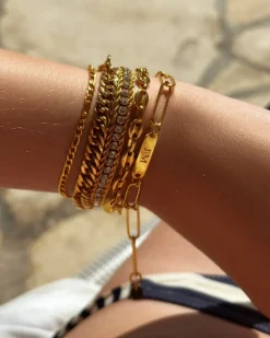 Finaste Naam armband chunky chain goudkleurig New