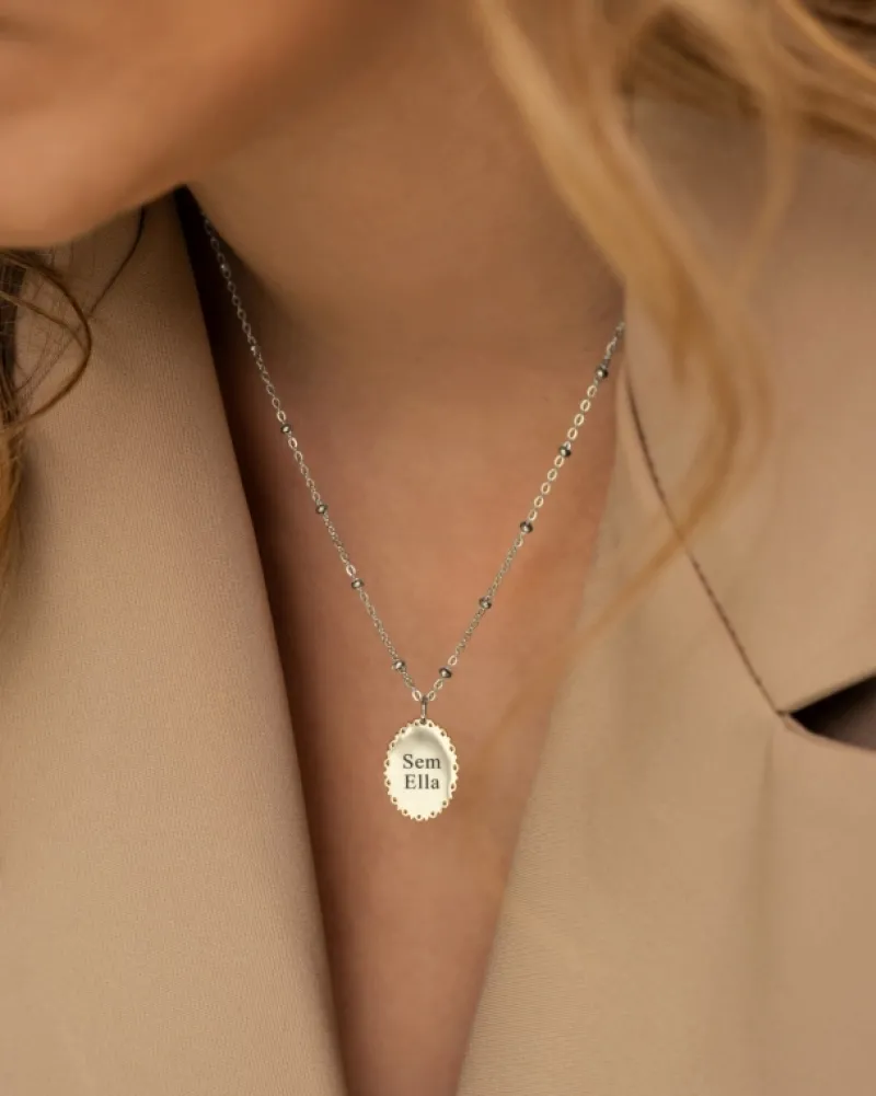 Finaste Naam ketting ovaal Outlet