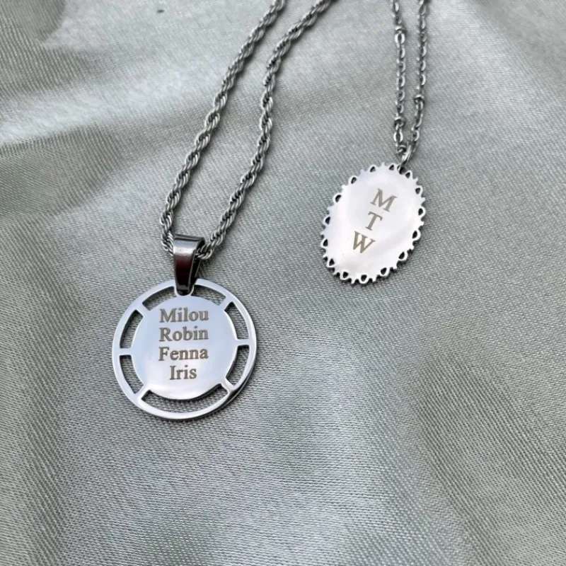 Finaste Naam ketting ovaal Outlet